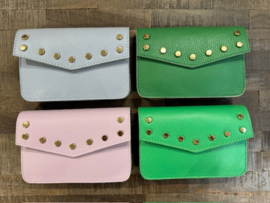 Leren tasje met studs / 4 kleuren