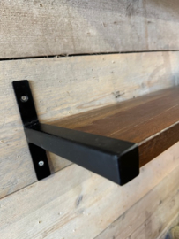Houten plank incl zwarte steunen