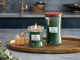 Woodwick medium Mint Leaves & Oak