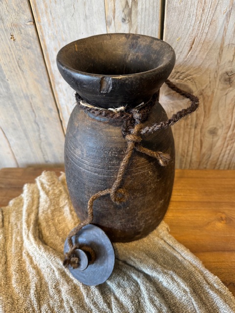 Stoere Nepalese pot met deksel / dop