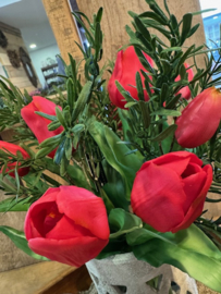 Kunst tulpen rood