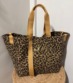 Grote XL shopper / strandtas luipaardprint
