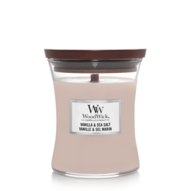 Woodwick Medium  candle Vanilla & Sea salt