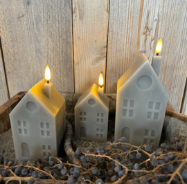 Led kaars huisje grey