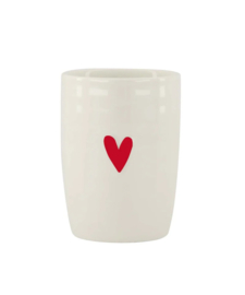 Zusss koffiemok hartje wit/rood
