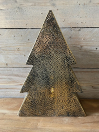 Metalen kerstboom waxinelicht houder