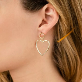 Oorbellen hart goud