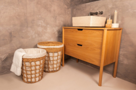 Zeegras wasmand met deksel