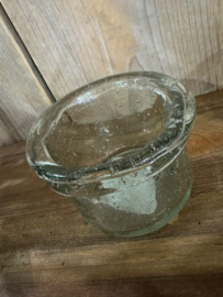 Helder bubbelglas windlicht  met rand
