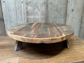 Rond houten plateau op pootjes