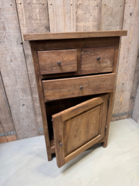 Teak kastje met lades en deurtje