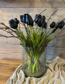 Tulpen 7 stelen  zwart