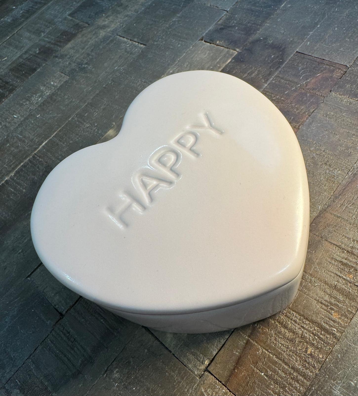 Decoratie  potje hart "Happy"