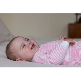 Feetje wafel pyjama roze -wit