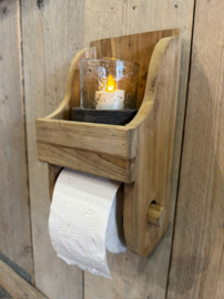 Wand toiletrolhouder hout