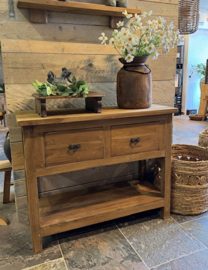 Teak Sidetable met 2 lades