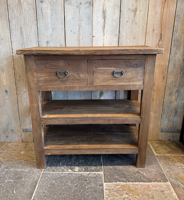 Teak sidetable 80 met 2 lades