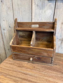 Houten gruttersbak 2 vaks met lade