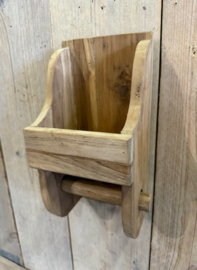 Wand toiletrolhouder hout