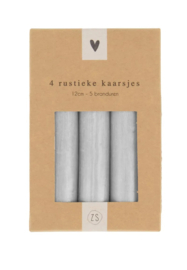 Zusss rustieke kaarsjes  licht grijs