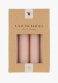 Zusss rustieke kaarsjes Terra Roze