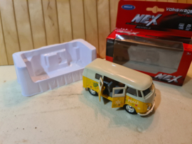 Volkswagen T1 hippie bus geel wit Welly