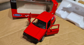 Volkswagen Golf 1 GTI  Pirelli merk Welly schaal 1 op 34 rood