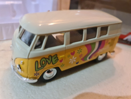 Volkswagen T1 hippie bus geel wit Welly