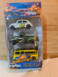 Volkswagen Kever t1 pickup set van 3 auto's schaal 1