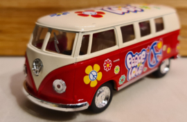 Volkswagen T1  Hippie Bus rood merk Kinsmart  schaal 1 op 32