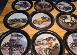 Onderzetters oude auto's 13 stuks