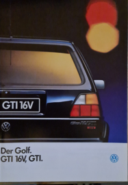 Volkswagen Golf 2 GTI 16 V bj 1-1990 duitse folder met technische gegevens lijst