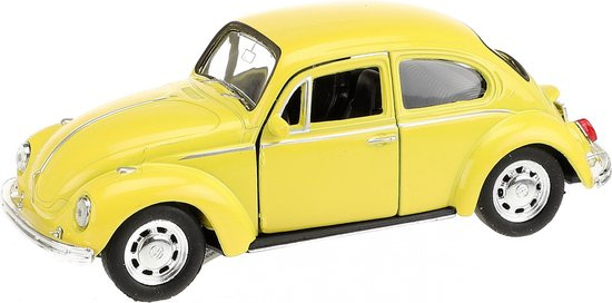 Volkswagen Kever geel Merk Welly schaal 1 op 34 geel