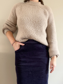 Damesrok in ribstof blauw