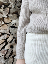 Damesrok in ribstof off white