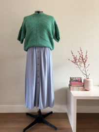 Damesknopenrok lichtblauw