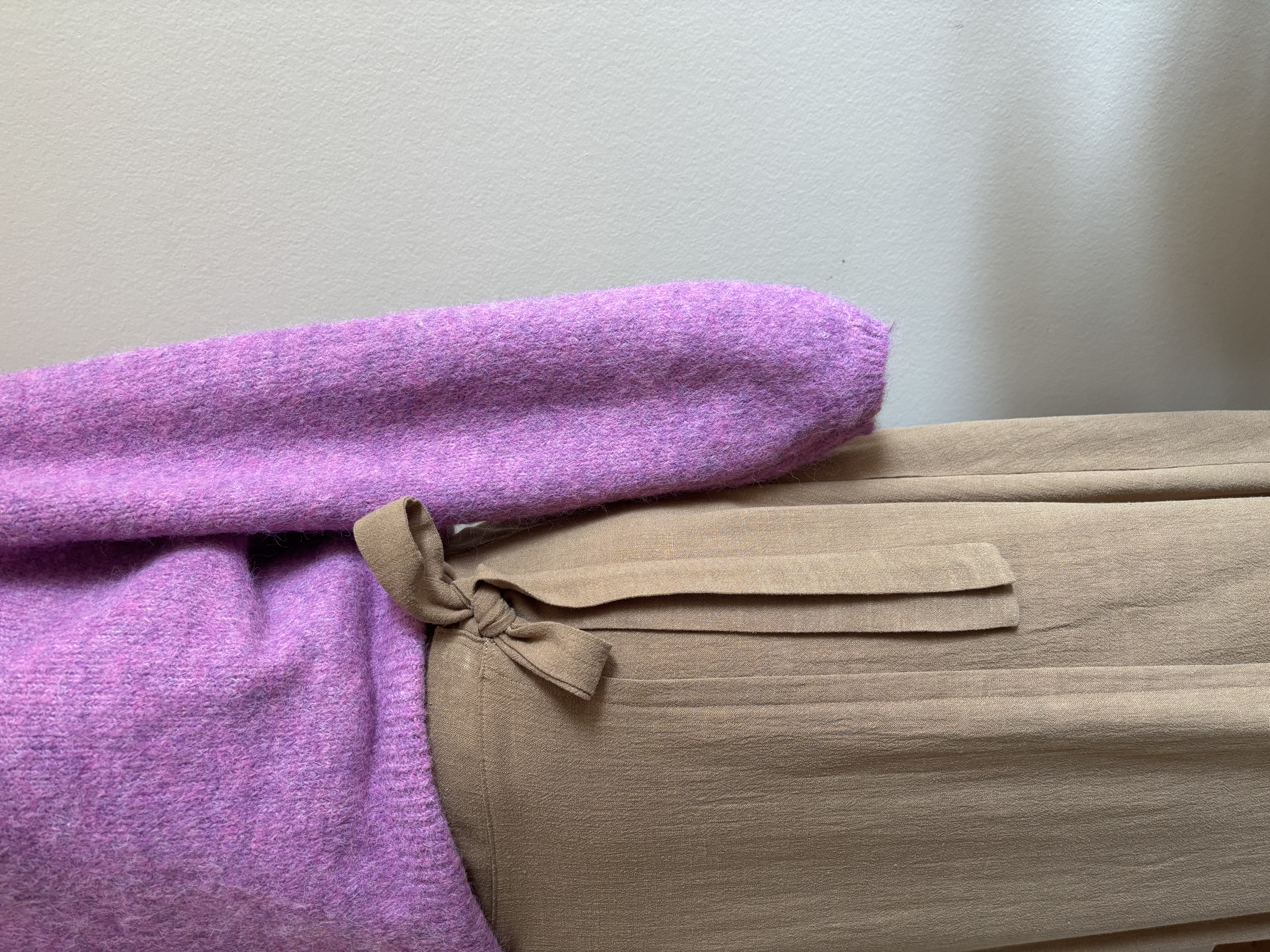 Damesoverslagrok linnen/viscose mocca