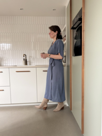 Overslagjurk Madelon blauw