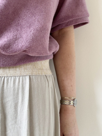 Naturel linnen rok met sierband