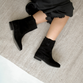 Zohra bohemian mid laarzen  'Black' nubuck 