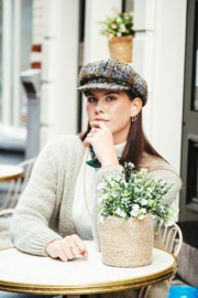 Newsboy cap in 'Green boucle'