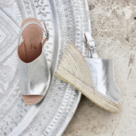 Lynn sleehak espadrille in metallic 'Silver'