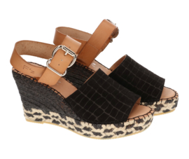 Celia Croco espadrille in 'Black'