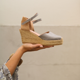 Kenza Metal espadrilles in 'Tin'