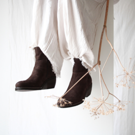 Donna enkel laarzen in 'Chocolate' nubuck 