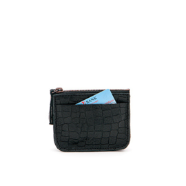 Coin purse in 'Black Croco'