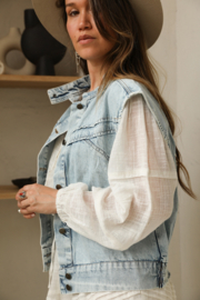 Demy gilet in 'Washed Denim'