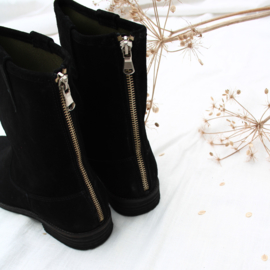 Zohra bohemian mid laarzen  'Black' nubuck 