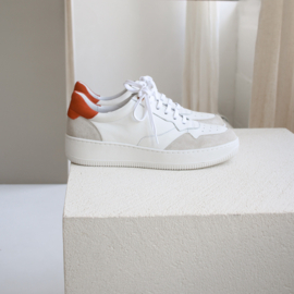 Vera sneaker in 'White/ Red' leer