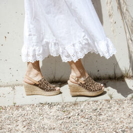 Lynn Leo sleehak espadrille in 'Cognac'